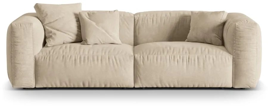 Beżowa aksamitna sofa modułowa 240 cm Martina – Micadoni