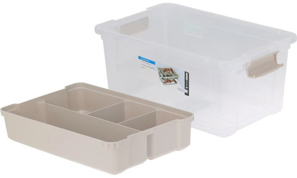 Rozwiązania do przechowywania Plastikowy pojemnikdo przechowywania z wkładem 9 l, 35 x 23 x 17 cm