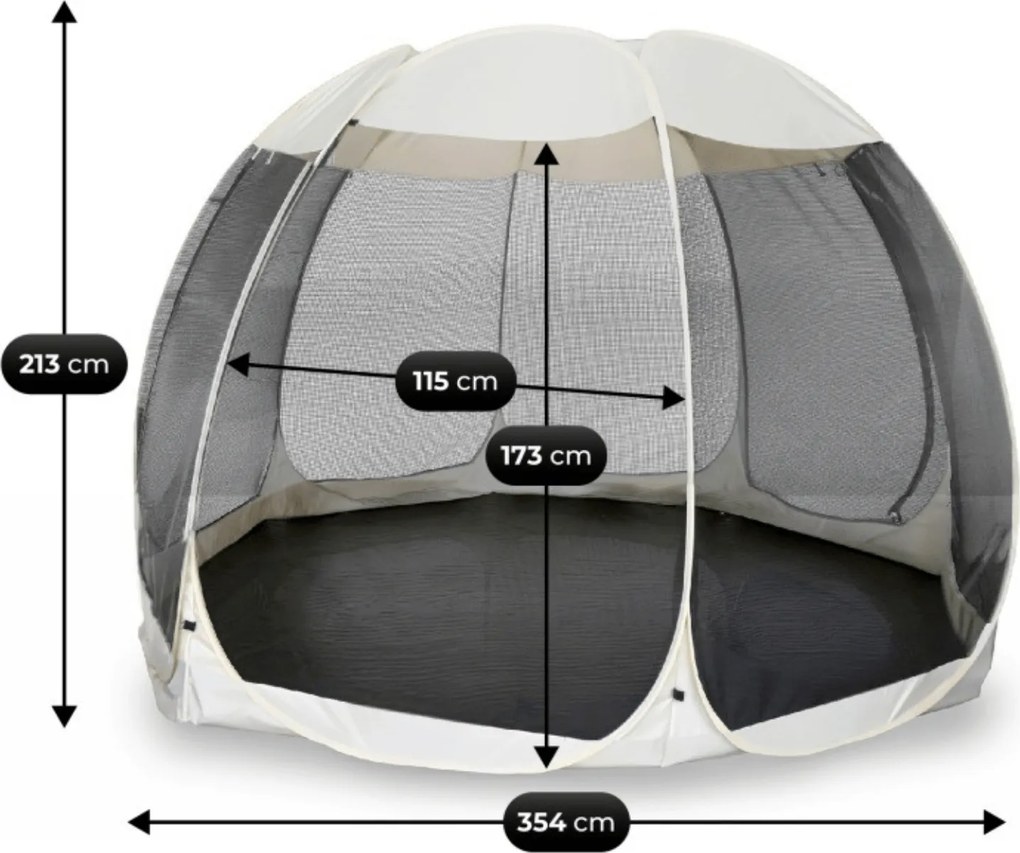 Pawilon CAMA 354 cm Altana Ogrodowa Beż/Czarny