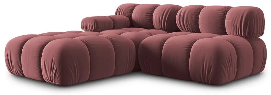 Różowa aksamitna sofa 282 cm Bellis – Micadoni Home