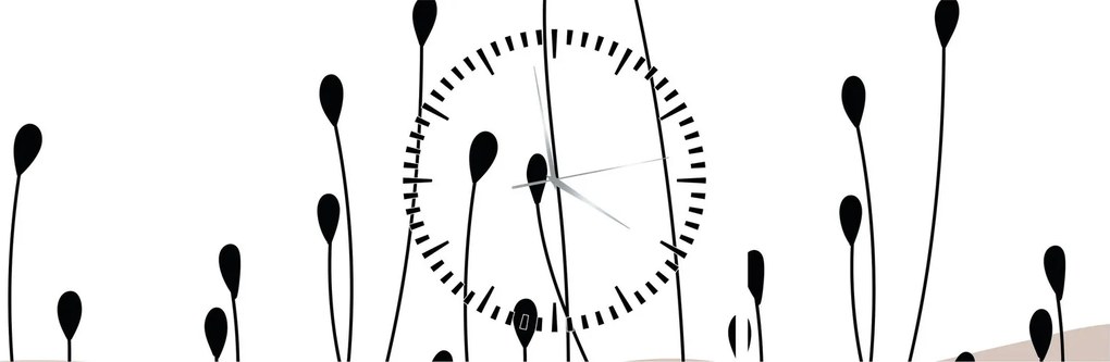 Obraz - Łąka graficzna N⁰1 (z zegarem) (90x30 cm)