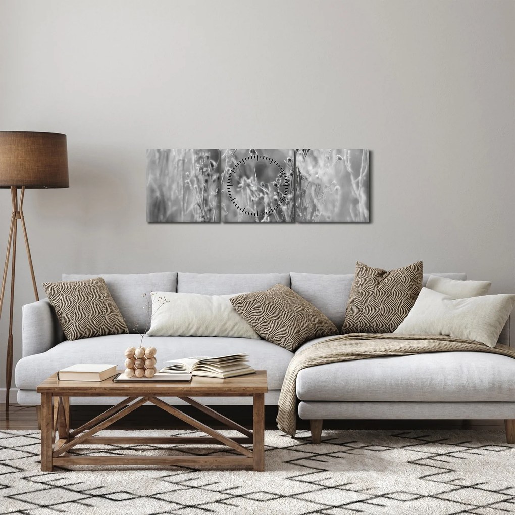 Obraz - Dzika łąka (z zegarem) (90x30 cm)