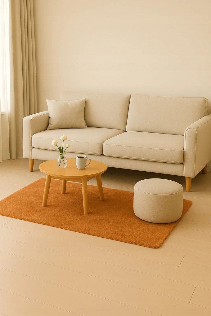 Dywan Futrzany Rudy 70x130 cm Włochaty Miękki Dekoracyjny Antypoślizgowy