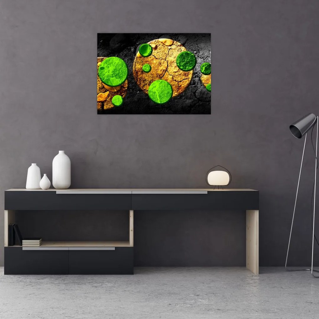 Obraz na szkle abstrakcji - Kule (70x50 cm)