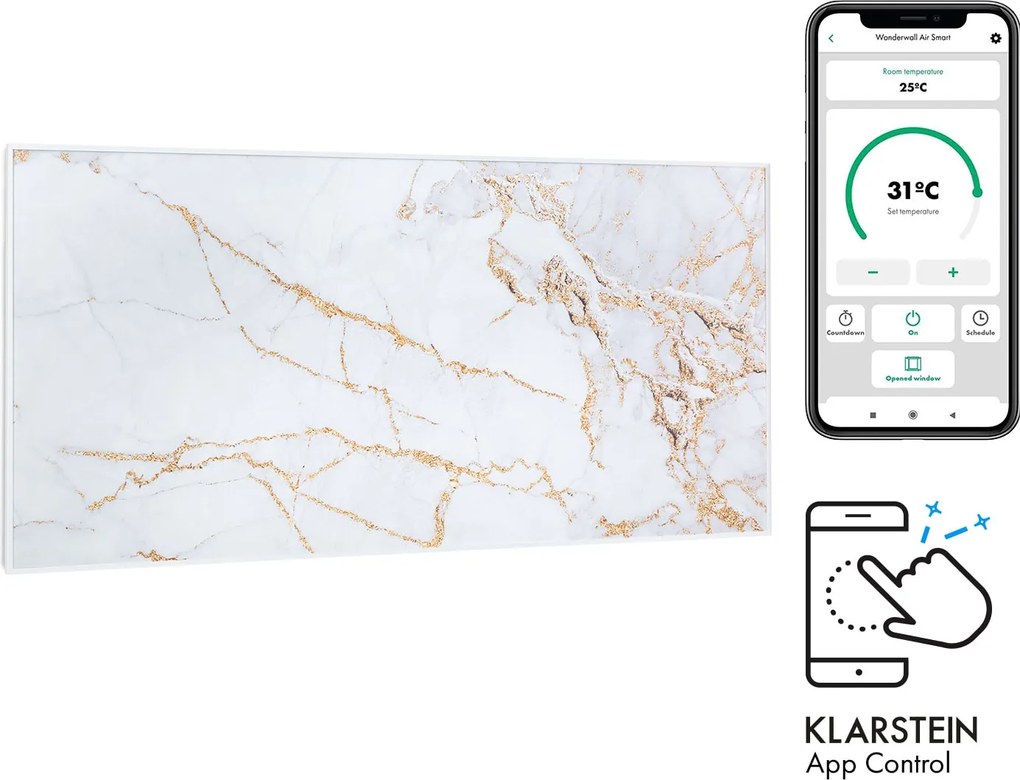 Klarstein Wonderwall Art Smart 700W 60x120cm Obraz na podczerwień Marmur
