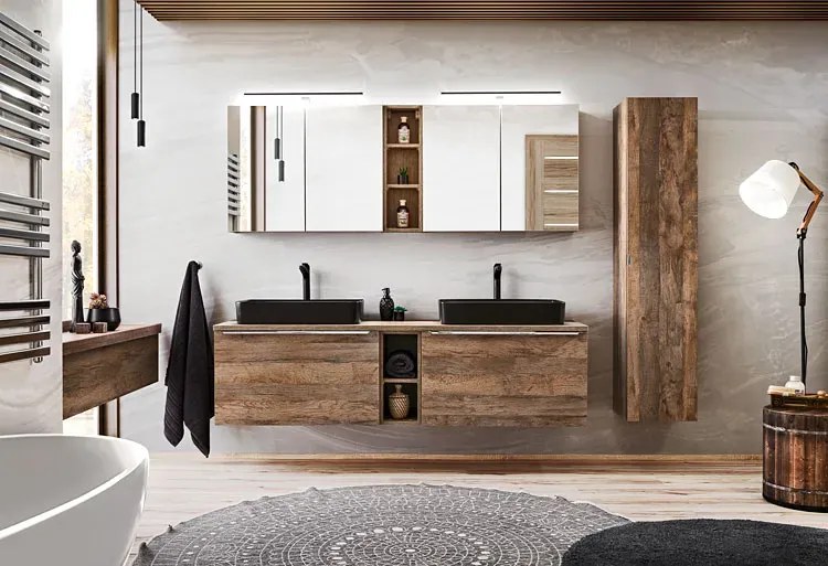 Blat łazienkowy w kolorze dąb vintage T9-L68