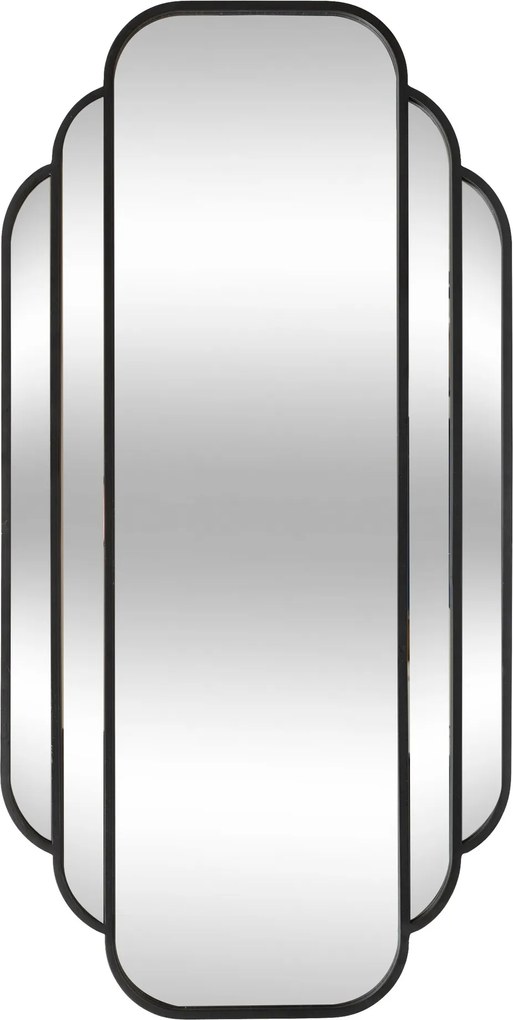 Lustro wiszące duże art deco BENEDITA, metalowa rama, 50,5 x 100,3 cm