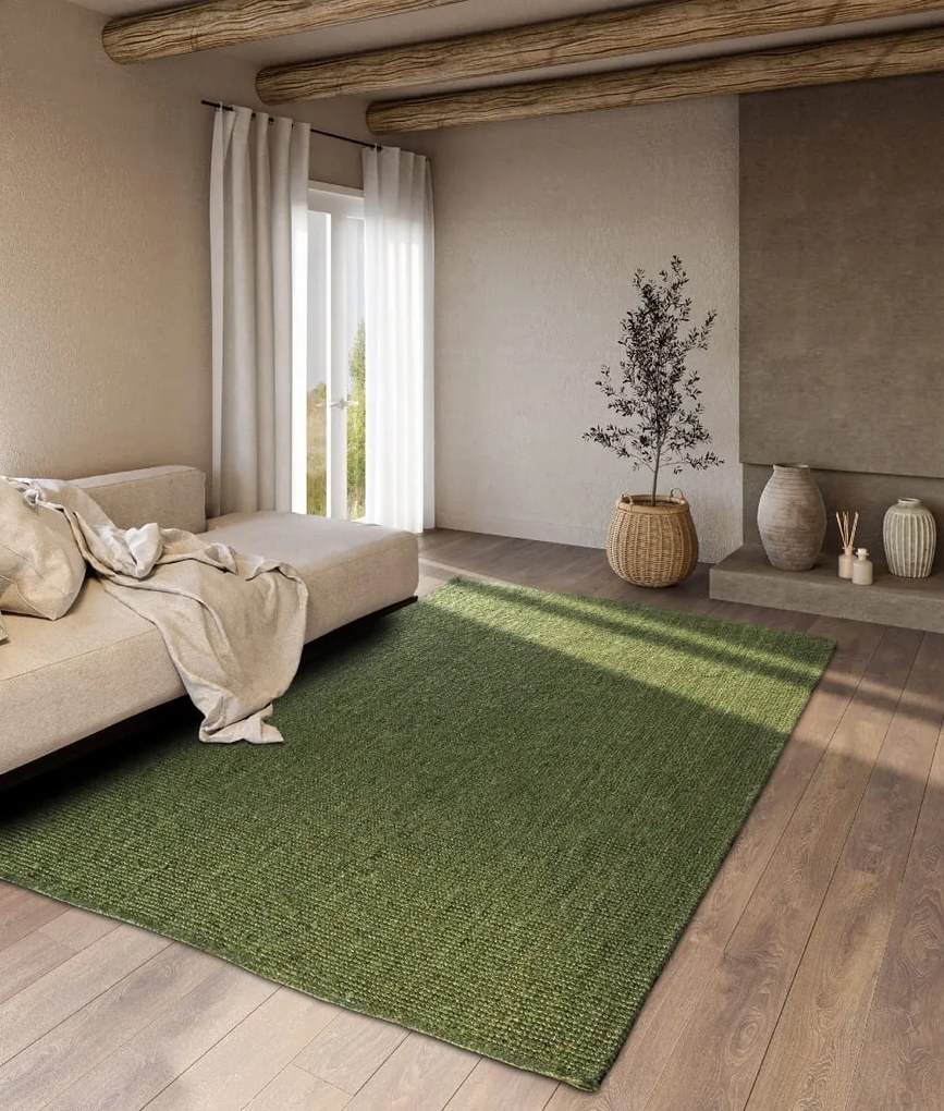 Dywan naturalny jutowy Villeroy & Boch Rosalie zielony 200 cm x 290 cm