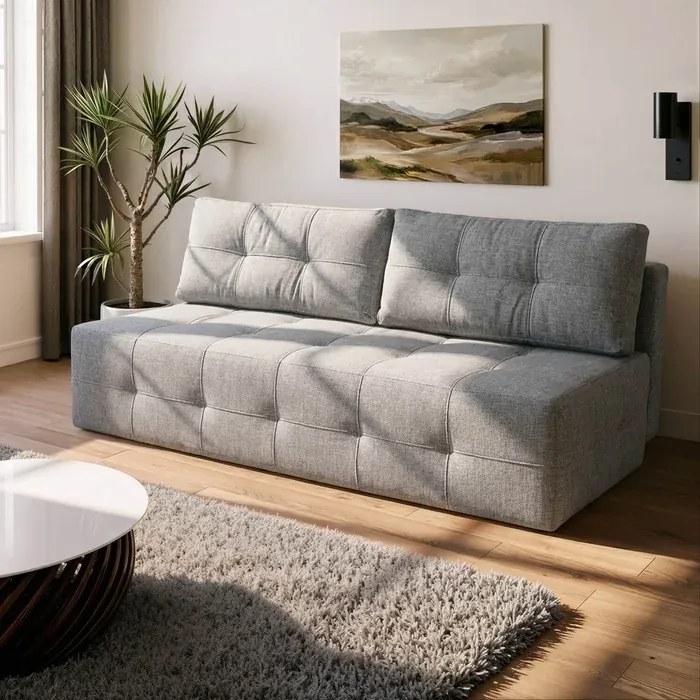 Sofa z Funkcją Spania MORANA Szara Szenil Nowoczesna