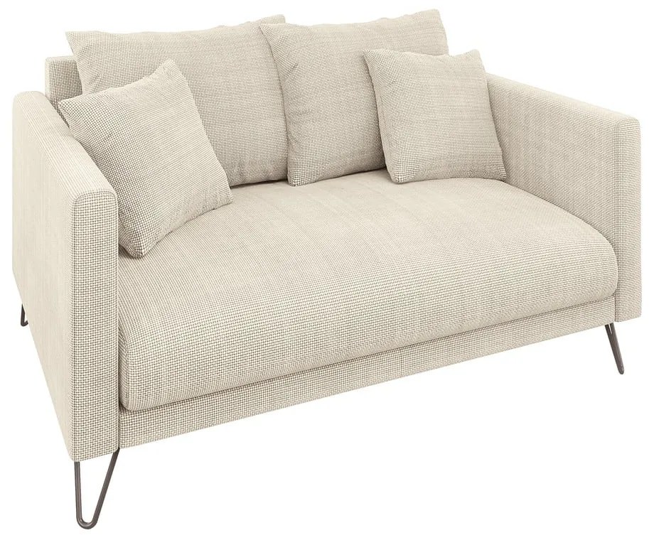 Kremowa sofa z tkaniny szenilowej 140 cm Freya – Ropez