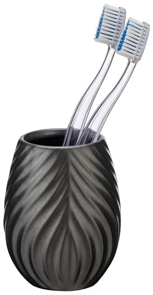 Antracytowy ceramiczny kubek na szczoteczki do zębów Idro – Wenko