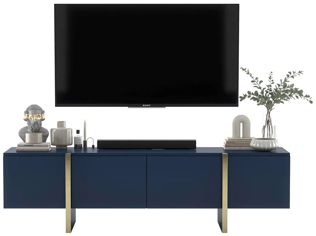 Granatowa długa szafka rtv Z8-H36