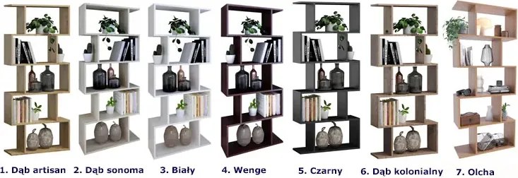 Nowoczesny regał na książki dąb kolonialny R0-D82