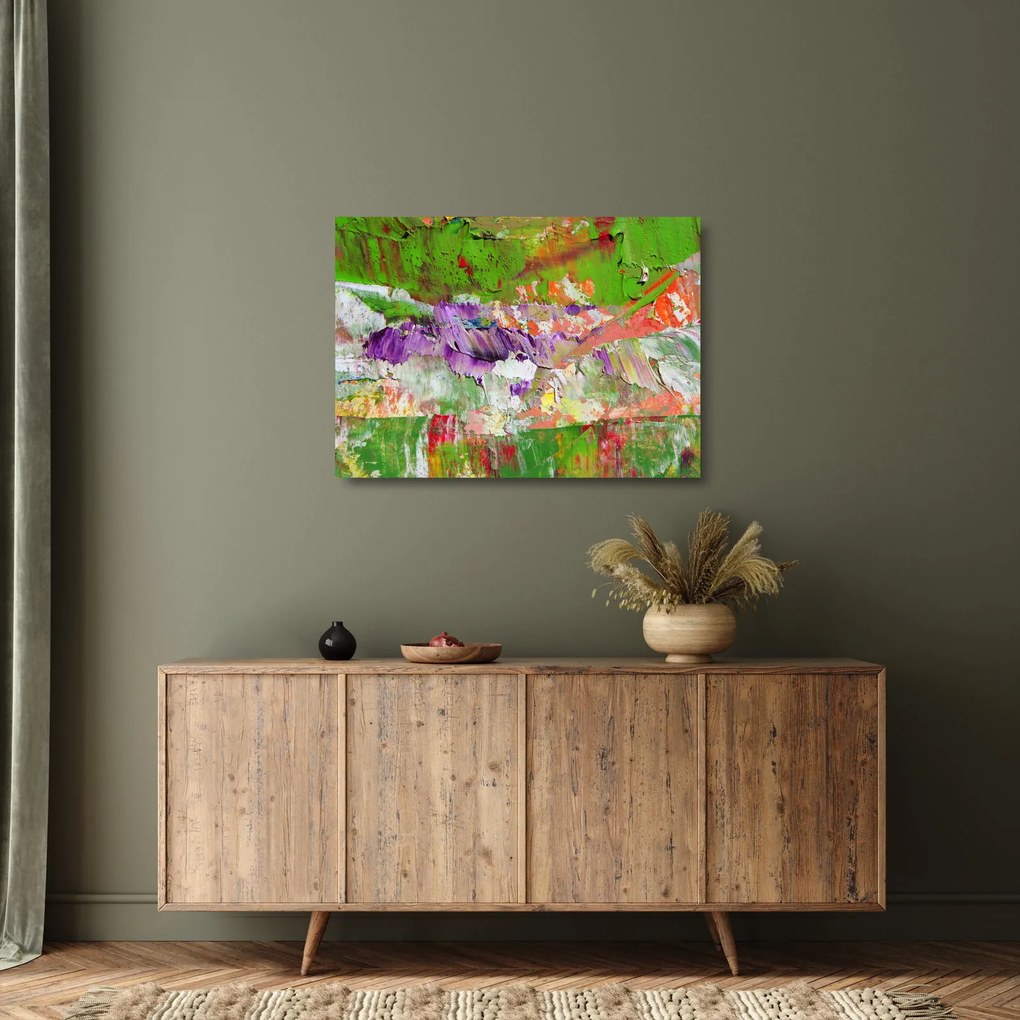 Obraz na szkle abstrakcji - malarstwo (70x50 cm)