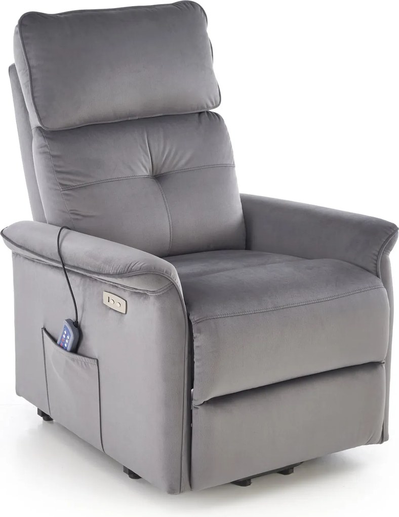 Fotel rozkładany elektrycznie z funkcją wspomagania wstawania Semir 2 Halmar