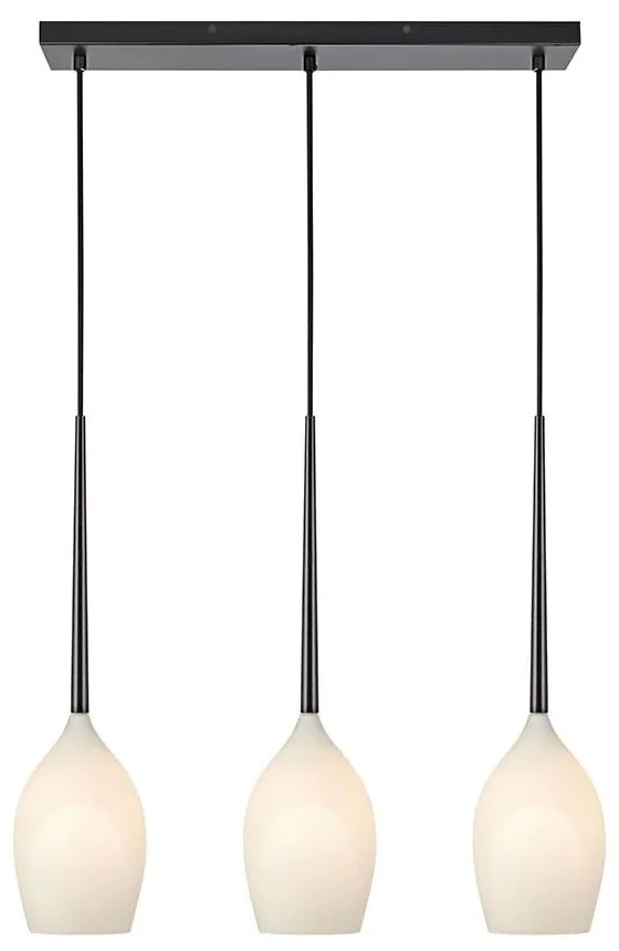 Biało-czarna lampa wisząca ze szklanym kloszem Salut – Markslöjd