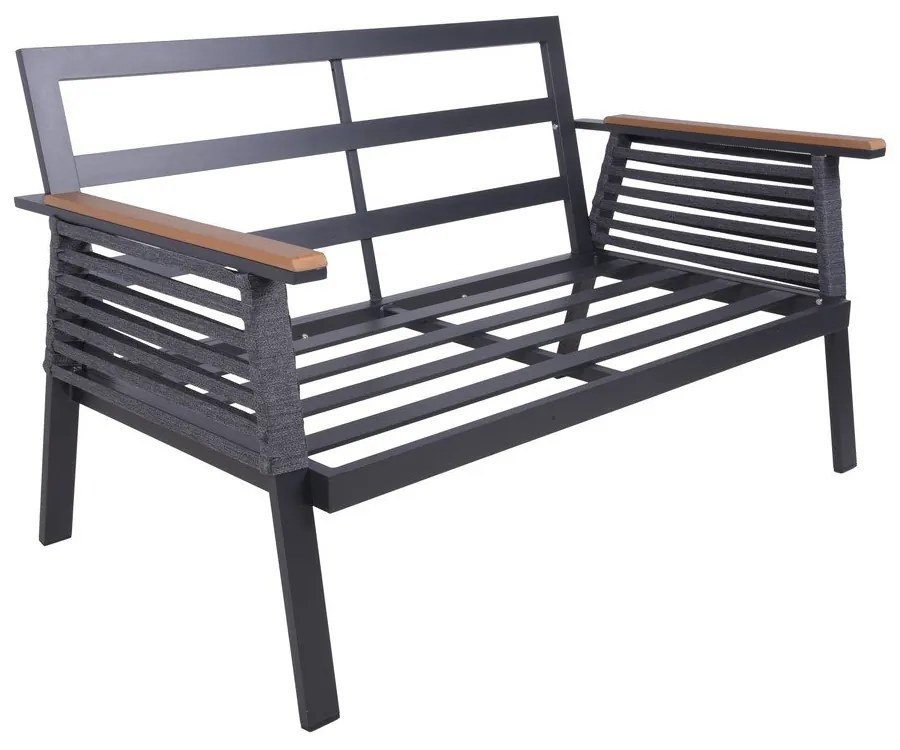 Ciemnoszary aluminiowy zestaw mebli ogrodowych dla 4 osób Denia – Garden Pleasure