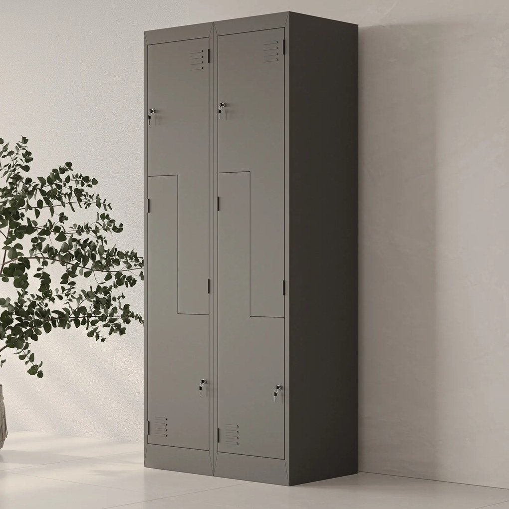 Szafa socjalna czterokomorowa Julia 80x45x185 cm antracyt
