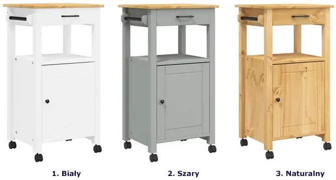 Klasyczny szary wózek kuchenny z szufladą T6-A84