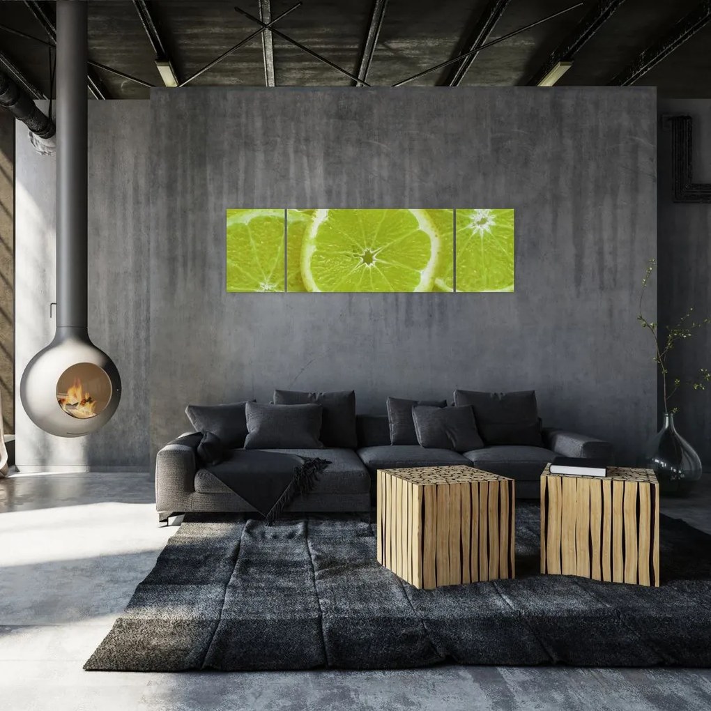 Obraz - pokrojone cytryny (170x50 cm)