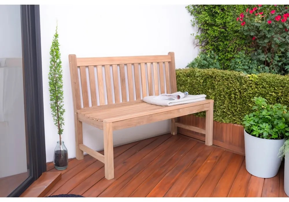 Drewniana ławka ogrodowa w naturalnym kolorze Solo – Garden Pleasure