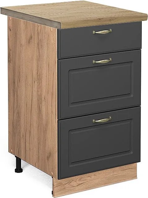 Szafka dolna do kuchni antracytowo-złoty 50x60x82 fame-line