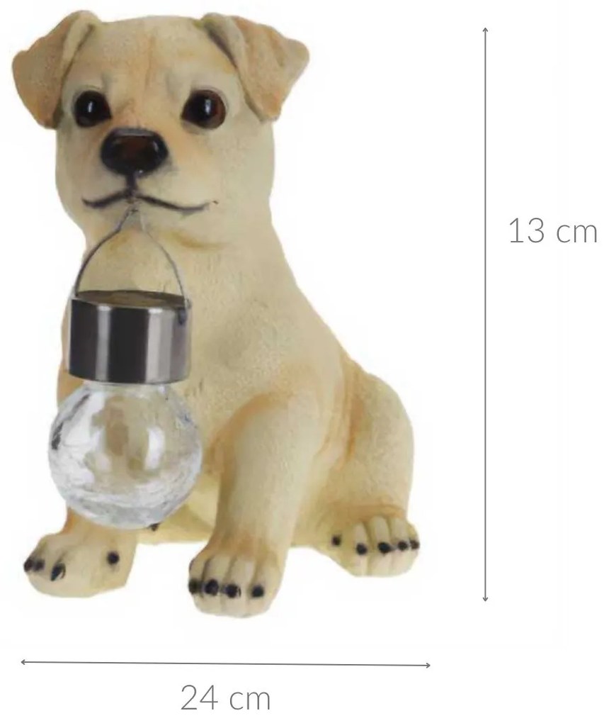Figurka piesek z lampką solarną