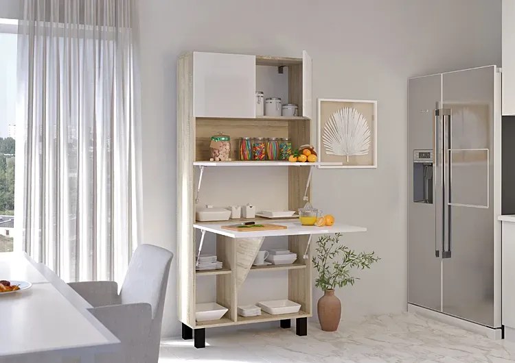 Szafka z biurkiem składanym dąb sonoma + biały Z2-G45