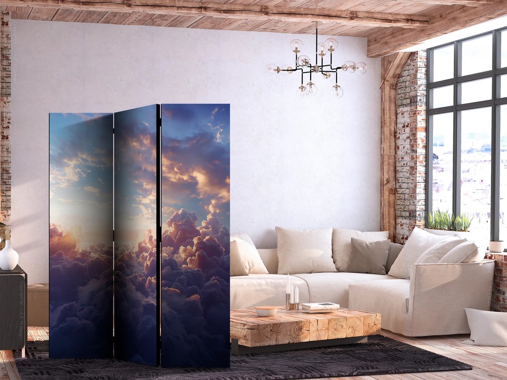 Parawan akustyczny Pejzaże 135x172 cm 3-częściowy niebieski ARTGEIST B