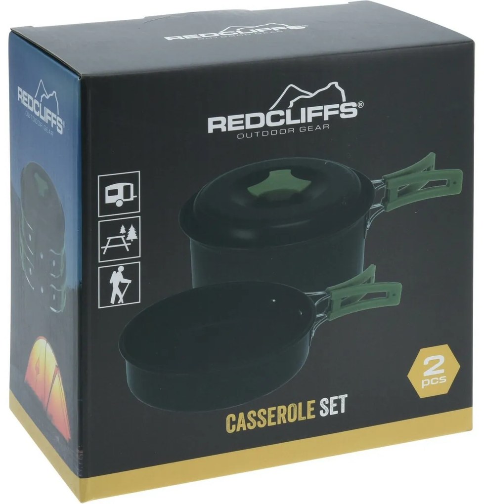 Redcliffs 2-częściowy zestaw aluminiowych garnkówz plastikowymi uchwytami, zielony