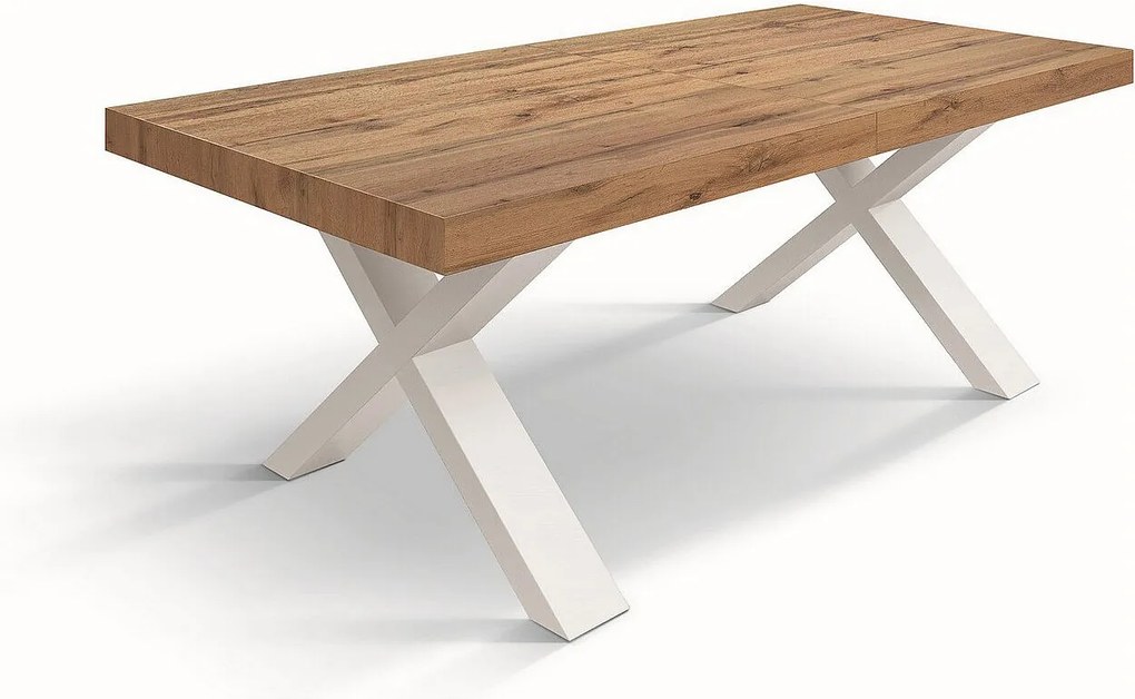 Rustykalny drewniany stół z efektem dębu, zew.180x90-260x90cm - AMALFI