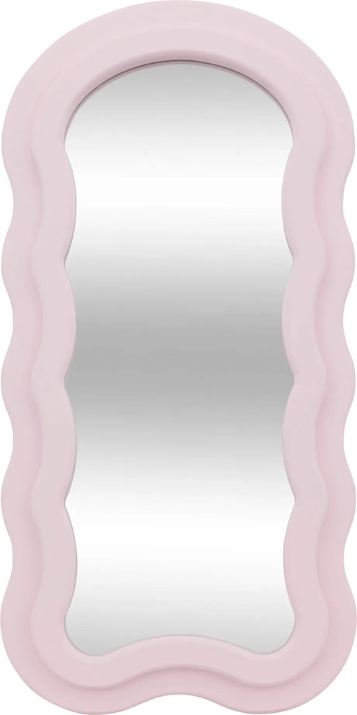 Lustro z różową ramką falbanką AYNA, 30 x 60 cm