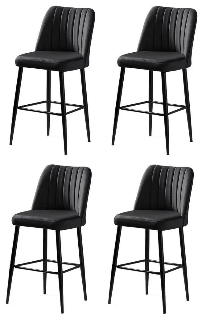 Zestaw krzeseł barowych Vento Anthracite and Black, 4 szt., 4 szt.