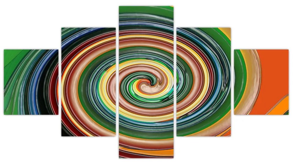 Abstrakcyjny obraz - kolorowa spirala (125x70 cm)