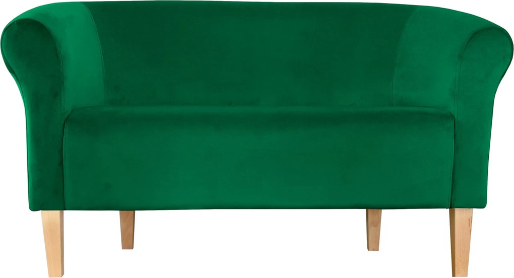 Sofa Milo tkanina Welur wygodna sofa tapicerowana do salonu i poczekalni : Kolor nogi - Drewno, Kolor tkaniny - VELVET - MG25, Typ tkaniny - Velvet, Wysokość nogi - 20 cm