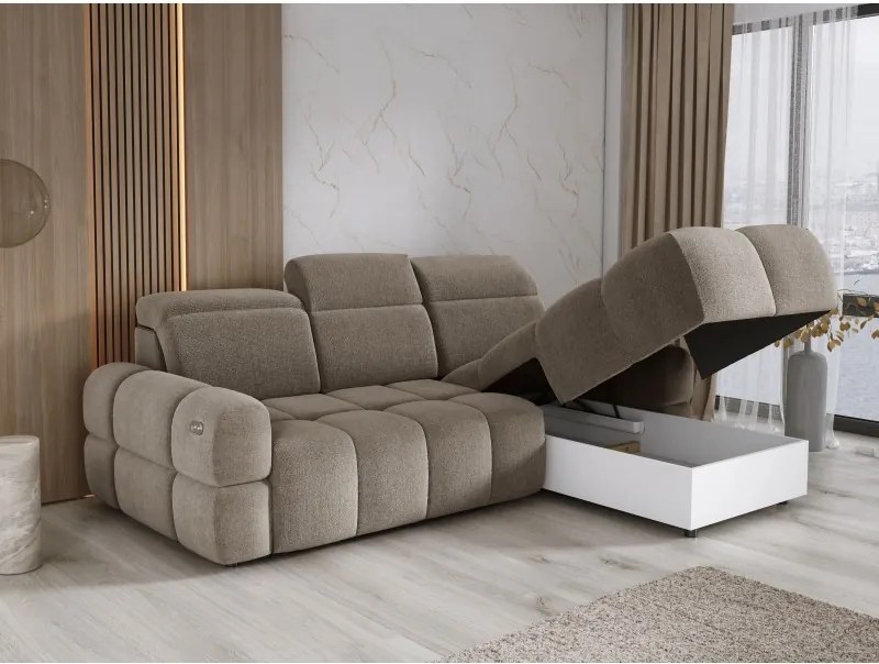 Narożnik MATEO S Wolnostojący Prawostronny Tkanina Memphis 05 kolor Kamelowy WERSAL