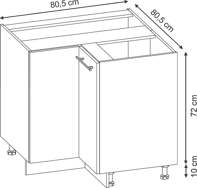 Szafka narożna greybeige 80.5x60x82 fame-line