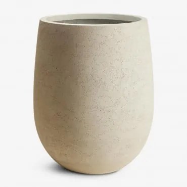 Doniczka Betonowa Grover Ø45 Cm - ↑55 Cm & Biały - Sklum