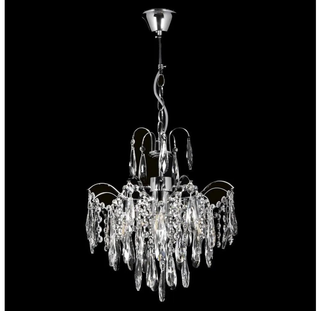 Żyrandol kryształowy na łańcuchu 4xE27/60W/230V