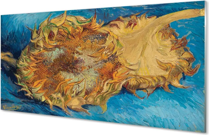 Szkło do Kuchni na Ścianę Dwa Ścięte Słoneczniki - Van Gogh