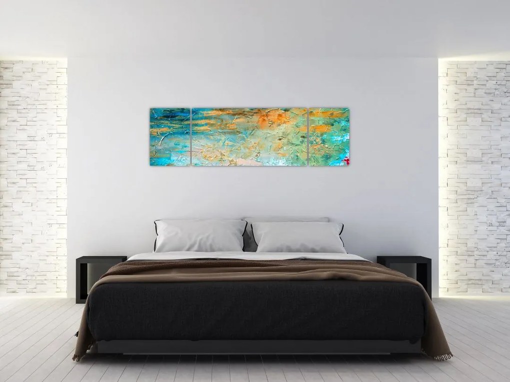 Obraz niebieskiej abstrakcji (170x50 cm)