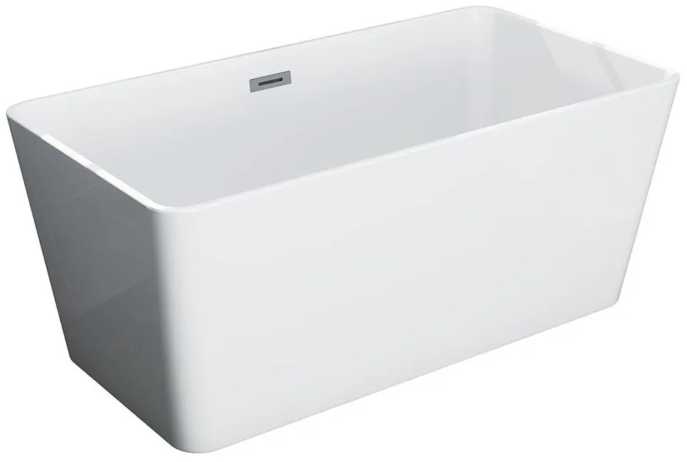 Wanna wolnostojąca prostokątna – 208 l – 150 × 70 × 55 cm (dł. × szer. × wys.) – kolor biały – akrylowa - SPICARA