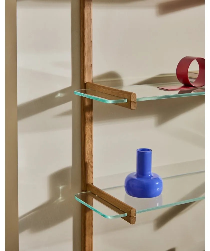 Szklany modułowy system półek w naturalnym kolorze 90x202x30,5 cm Sitra – Kave Home