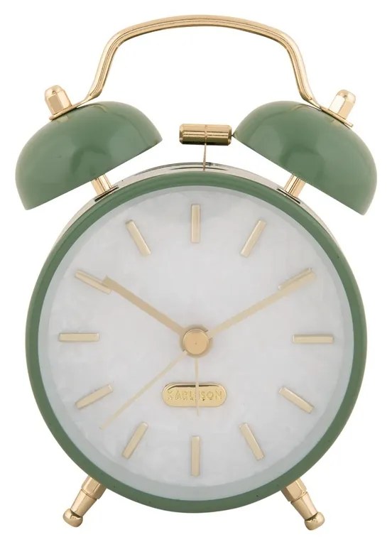 Karlsson 6009DG designerski budzik zielony,średnica 12 cm