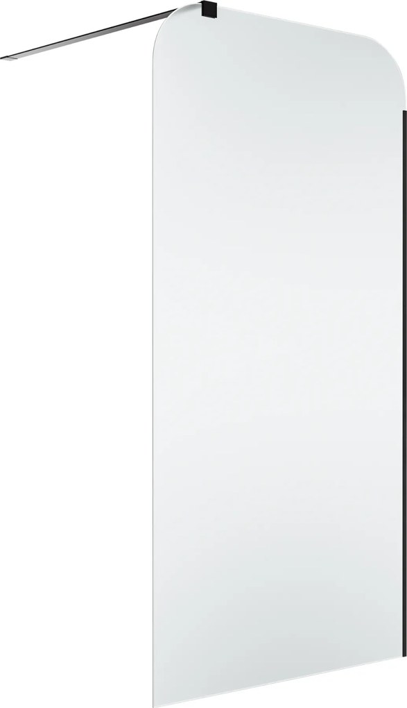 Ścianka prysznicowa Walk-in szkło satynowe matowe 8 mm MOLIS Satin Square MASSI | rożne rozmiary : Kolor profili kabiny - czarny, Szerokość ścianki - 110 cm , Typ montażu - WALK in FIX (Do ściany)