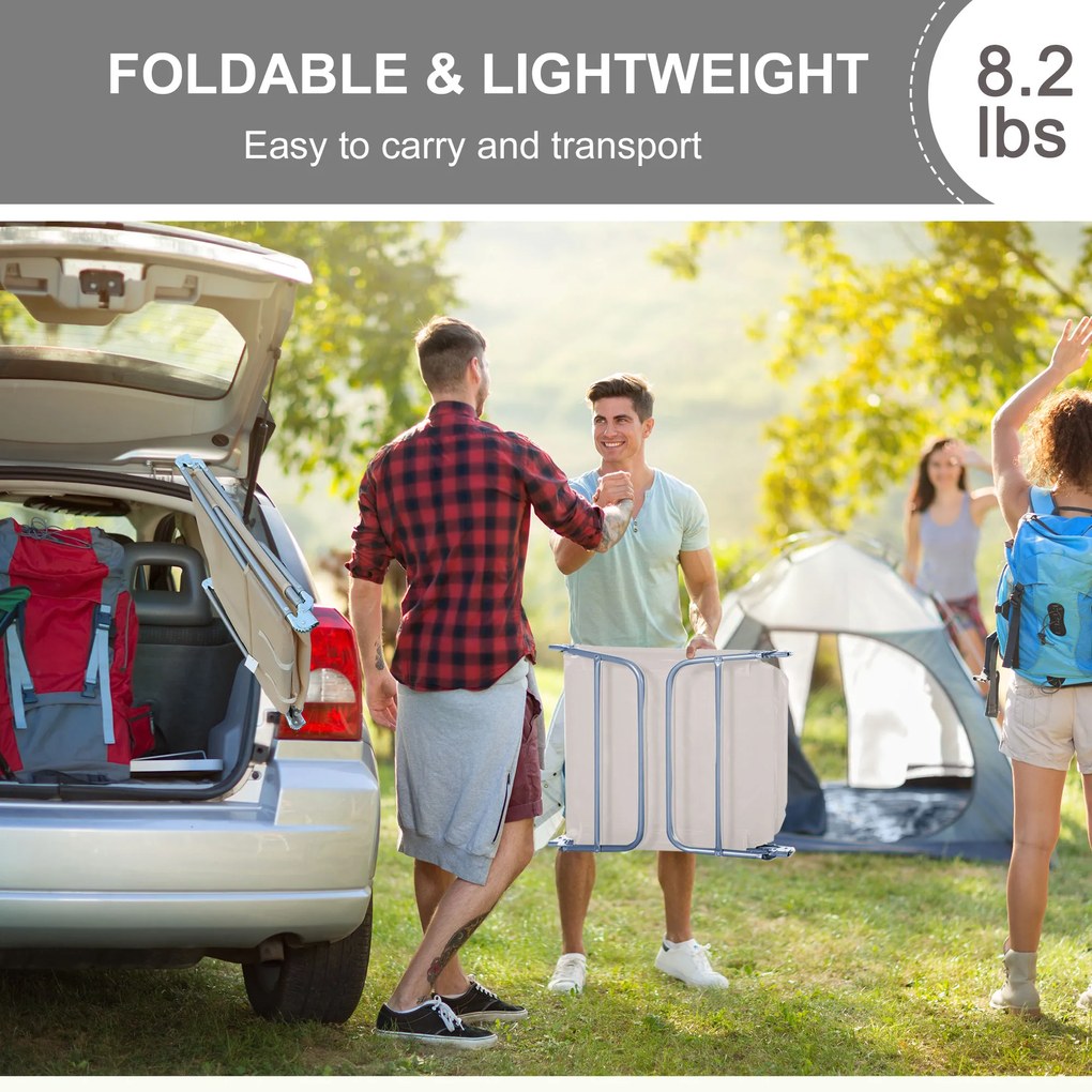 Outsunny Leżak ogrodowy wypoczynkowy składany 4 kolory Kremowy komfort i styl | Aosom PL