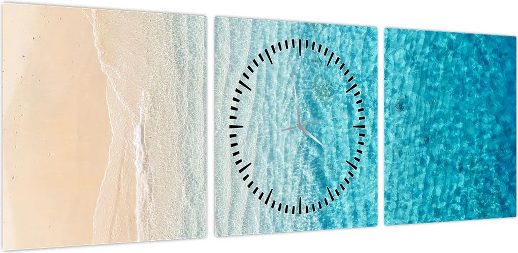 Obraz - Plaża (z zegarem) (90x30 cm)
