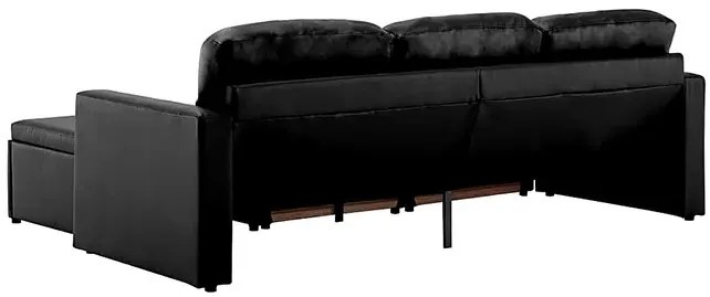 Rozkładana sofa modułowa czarna - Odi 4Q