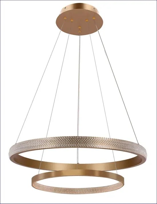 Wisząca okrągła złota lampa z kryształami - M079 B3-C05