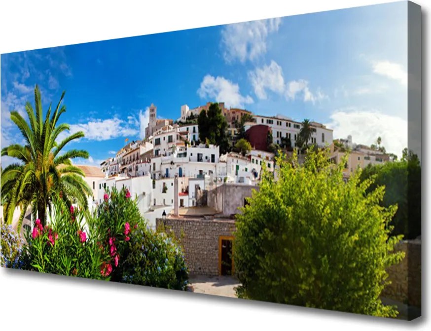 Obraz canvas na ścianę Tropikalna Metropolia pod Palmami